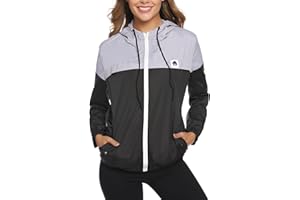 MIGCAPUT Chubasqueros Mujer Chaqueta Impermeable Abrigo Manga Larga Outdoor Deporte Cortavientos Impermeables Chaqueta Con Capucha Cortavientos Para Senderismo Camping