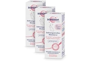 ‎SANOSAN sanosan Dehnungsstreifen Minimierer klinisch getestet - Reduziert Dehnungstreifen nachweislich nach der Schwangerschaft - Dehnungsstreifen Creme ohne Paraffinöl, Farbstoffe, Silikone (3x 75 ml)