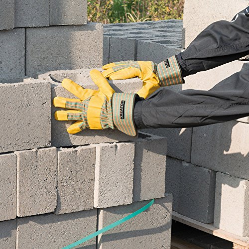 Arbeitshandschuhe Gartenhandschuhe Schutzhandschuhe Schweinsleder 1 Paar Gr. XXL Gelb - 4