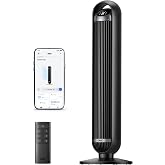 DREO 25 dB Akıllı Sessiz Kule Tipi Fan, 8 m/s Hava Akışı, 8 Hız Kademesi, 4 &Ccedil;alışma Modu, DC Motorlu Serinletme, 90&deg; Salınım,