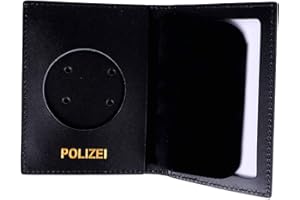 RescPol Dienstausweismappe Leder für Mützenstern mit Prägung POLIZEI