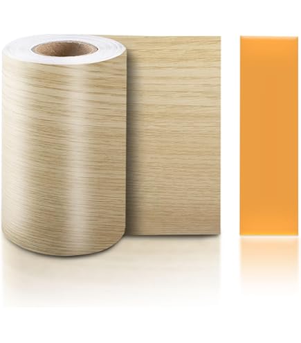 TECDW Ruban Adhésif Effet Bois, Bordure Grain De Bois, 10 Cm X 10 M, Imperméable Pour