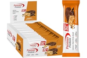 Premier Protein High Protein Bar Chocolate Caramel 16x40g - Haute teneur en protéines + Sans huile de palme