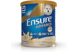 Ensure Advance Integratore Alimentare Proteico in Polvere, con 27 Vitamine e Minerali, Integratore Alimentare con Proteine, Calcio e HMB, Confezione 400g, Gusto Vaniglia