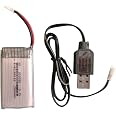 Batteries Drone 3,7V 2000mAh (903048) - Lot De 4 Avec Chargeur Pour Modèles H11D/H11C/KY601S
