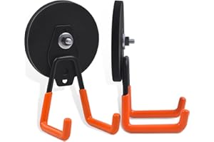 MAGXCENE Ganchos Magnéticos,88mm Imanes Fuertes con Ganchos, Ganchos Magnéticos para Cocina, Garaje, Nevera, Cortinas, Aula, Parrilla, Herramientas (Naranja, 2 Piezas)