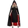 Myir JUN Mantello Vampiro Nero Rosso, Adulto Bambini Mantello con Cappuccio Donna Uomo Costumi Halloween Mantelli Costume (L)