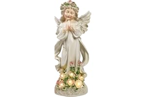 Landrip Gardening Gift for Women, Angel Garden Ornaments Statue, Solar LED Garden Lights Resin, Solar Fairy Garden for Mom Grandma for Garden Grave Memorial Stones