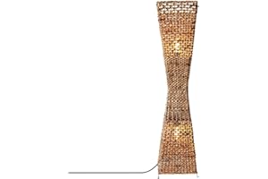 LEDKIA LIGHTING - Lámpara de Pie Bijie | Diseño Boho-Chic | Hecha a Mano con Fibras Naturales | Compatible con 2 Bombillas E27 | Ideal para Salón, Dormitorio, Natural