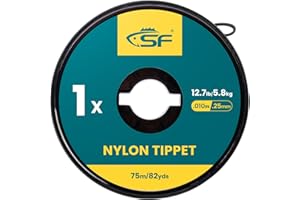 SF Transparente Monofilament-Nylonspitzenschnur, Fliegenfischen mit Spulenhalter, Spitzen, Vorfächer, Forelle, Süßwasser, 30 m, 75 m, 100 m, 0 x 1 x 2 x 3 x 4 x 5 x 6 x 7 x