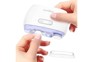 BUBBACARE Electric Nail Clippers, Nail Trimmer Nail Polisher 2 in-1, Automatic Nail Clipper 2 Speed Fingernail Clippers Nail File with Light,Women Manicure Set Nail Clippers for Baby Kids Seniors Weak Hands