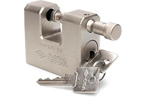 CISA - Lucchetto Antiscasso Corazzato in Acciaio Monoblocco 12855L840 - Lucchetto con Chiave LIM per Sicurezza a Casa e Lavoro - Antiscasso Blindato 84 mm