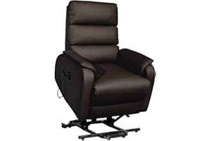 MOMMA HOME Sillón Levanta Personas con Sistema reclinable - Tapizado de Polipiel Color Marrón - Ideal para Personas Mayores o con Movilidad Reducida - Modelo Tanger - Medidas - 75 x 93 x 98 cm