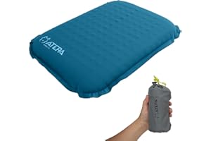 ‎ATEPA ATEPA Sitzkissen Outdoor, Faltbar Aufblasbar Stadion Flugzeug Unterwegs Camping Wander Bürostuhl Ultraleicht Memory Foam Selbstaufblasend Sitzkissen, Blau