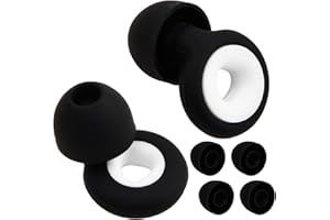 Pinsheng Zatyczki do uszu do redukcji hałasu, wielokrotnego użytku, miękkie, silikonowe zatyczki do uszu do spania, redukcja szumów, zatyczki do uszu, ochrona słuchu z 6 końcówkami do uszu w rozmiarze