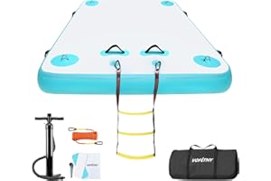 VOFiTNY Inflatable Floating Dock, Air Platform Multi-Person Swim Water Mat with Rope Ladder, None-Slip Surface for Pool Lake Beach