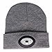 Produktbild Ebilun 4 LED beleuchtete Cap USB Wiederaufladbar Kappenlampe Unisex warme Beanie Mütze Hut Headlamp für Camping, Angeln, Grillen,Auto-Reparatur Grau