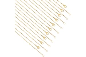 NBEADS 10 Pcs Chaînes en Acier Inoxydable 304, 17.7 Pouces(45cm) Longs Chaînes de Bijouterie Dorées Chaînes de Câble à Maillons avec Fermoir Lobster pour la Fabrication de Bijoux