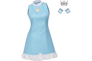 Willyacos Princess Rosalina Costume Adult Blue Dress Sexy Rosalina Cosplay Costume Outfit Top Skirt for Teen Women