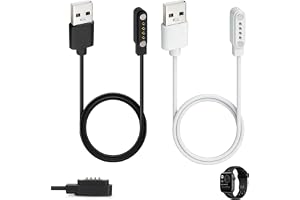 2 x magnetiska laddningskabel, 4 poliga, 7,62 mm, universell smart klocka, USB-kabel med kontakt, snabbladdare, säker och stabil adapter, kompatibel med smartklocka