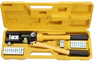 Faankiton 12 Toneladas Crimpadora Hidráulica Herramienta de Crimpado Hidráulico, Herramienta Hidraulica para Tubo, Herramienta Prensa Hidráulica, Hidráulicos Crimpado, 13 Pares de Matrices, 8-300mm²