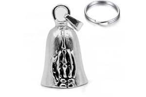 CUSTOMPRIVÉ Clochette moto doigt Porte-bonheur motard, Biker Triker guardian gremlin Bell luky charm finition chrome livrée dans étui pochette cadeau velours