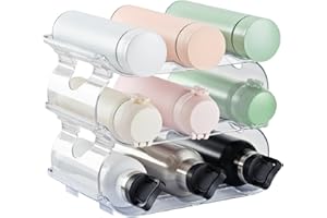 Jarkyfine Range Bouteille 3 Niveaux Empilable pour Réfrigérateur, Congélateur, Armoire - Porte-Bouteilles de Vin - Organisateur de Cuisine pour Comptoir et Cabinet