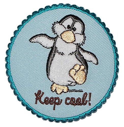 Nici Pinguin 6,9 cm * 6,9 cm Bügelbild Aufnäher Applikation - Pinguine Keep Cool lustig Antarktis Zootier