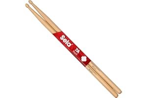 Sela Professional Maple 7A - Baquetas de batería (ideal para faldas suaves – baquetas de percusión para avanzados – 1 par de palos de madera de arce, forma de cabeza de bellota, natural, SE 274