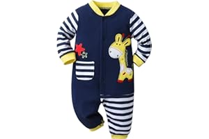 Derouetkia Baby Boys Girls Romper with Giraffe Pattern One Piece Jumpsuit Long Sleeve Baby Outfits