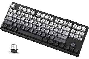 ATTACK SHARK X FREEWOLF M87 Tastiera da Gioco Wireless all'80%, TKL RGB SA Tastiera PBT Bluetooth/2.4Ghz, Batteria da 4000 mAh per Mac/Win, Ufficio/Giochi, QWERTY - Sfumatura Nera