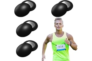 Helweet Startnummernhalter, Startnummer Magnete, Startnummer Befestigung, Magnete zum Einsatz bei Marathon, Geeignet für Startnummern, Taschentücher Oder Andere Kleinteile, 4 Stück, Schwarz