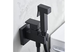 NOLUXA IMEX - Grifo Bidet para WC Empotrado Negro | Ducha para Water con Agua Fria y Caliente | Ducha Higiénica para Inodoro con Rociador Bidet | Griferia Sustituto de Bidet | Serie Irlanda