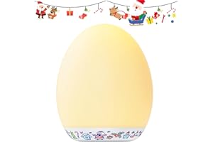 MediAcous Night Lights, 2000mAh Baby Night Light with 7 Colors Changing & Dimming Function, Rechargeable Kids Night Light with 1 Hour Timer & Touch Control for Bedroom, Living Room Christmas Pattern