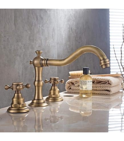 Retro Antico Rubinetto A Parete Con Croce Maniglie Miscelatore A Parete Rubinetto Del Bagno Rubinetto Della Cucina Con Acqua Calda E Fredda Tubi Di Collegamento 82458536