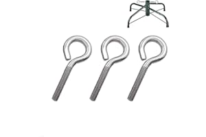 KELTRA 3 Pcs Christmas Tree Stand Screws,Eye Bolts Xmas Tree Hooks Accessories Bracket Eyelet Screw Metal Vine Eyes Bolt Stainless Eyebolt Heavy Duty Stands Replacement,for Christmas Universal Base Brackets