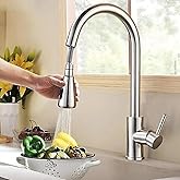 Fleko Hot and Cold Water Inlet Spiral Head Kitchen Sink Faucet (Inox(Silver))
