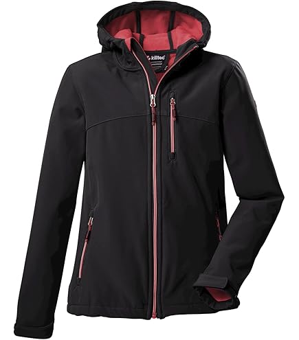 ICEPEAK Kinder Outdoorjacke - Softshell Jacke Mit Kapuze In Orange/Blau