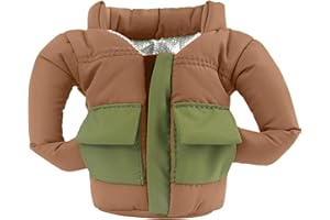 OUYOOLE Beer Can Cooler Jacket, Can Cooler Insulated Vest Jacket Cover, Beer Gifts for Men Women Beer Lovers,Beverage Jacket Drink Coolies (Brown)