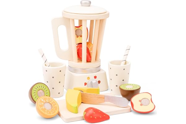 Woet Smoothiemixer i trä med delbar frukt och koppar | Köksapparat för rollek, Leksaksmixer, Delbar frukt, Matleksaker i trä, Leksaksköksapparat, Från 3 år