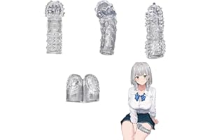 Quintrost Fundas para Dedos Punto G 4 Piezas, Cubierta de Masaje con Partículas para Dedos Sex Toys Impermeable, Juguete Sexuales para Pareja Adultos, Transparente