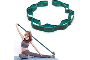 BONHHC Banda elástica de yoga, con 9 trabillas, bandas de resistencia muy elásticas, fácil de llevar, para yoga, fitness, terapia física, estiramientos