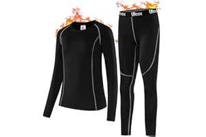 Ulicox Zestaw bielizny termicznej dla dzieci, na zimę, ciepła, oddychająca, bielizna funkcyjna, 110-158