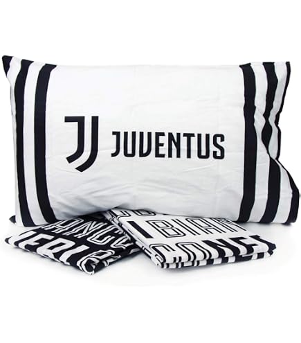 JUVENTUS Completo Letto In Cotone Ufficiale – Lenzuola Morbide E Ipoallergeniche, Nuova Collezione