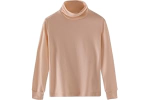 Spring&Gege Camiseta de algodón sólido con cuello alto para niñas