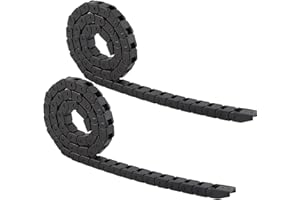 BEVDICNC Kabelschleppkette 2-teilig R28 10x20mm 1 m Länge nicht zu öffnen Schwarzer Kunststoff-Kabeldraht-Zugkette mit Stecker für CNC