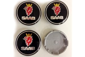 ALIEDA 4 Uds Tapacubos de Coche, Tapas Centro Rueda Insignia Llantas A Prueba de Polvo, Tapacubos Impermeables, Accesorios Decoración Exterior, para Saab 93 9-3 9-5 Vector Linear Aero, 63mm