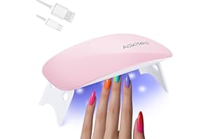 Aokitec Mini Gel Nail Lamp, Lampe à Ongles Portable en Forme de Souris de Poche avec UV, Taille de Poche, pour Tous Les Vernis à Ongles en Gel, Lampe à Ongles avec 2 Minuteries, Alimentée par USB