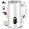 ZASCO Milk Frother – Milk Warmer, Fast Heating, Perfect for Coffee Lovers, 4 in 1 electric Milk Heater & steamer for Lattes, Cappuccinos, Macchiatos – Ideal for Home & Travel (White)