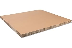 ‎MODULOR Pappwabenplatte papierkaschiert, Sinuswabe, 60,0 x 300 x 300 mm, Wabenplatte als Mal- und Präsentationsgrund, braun